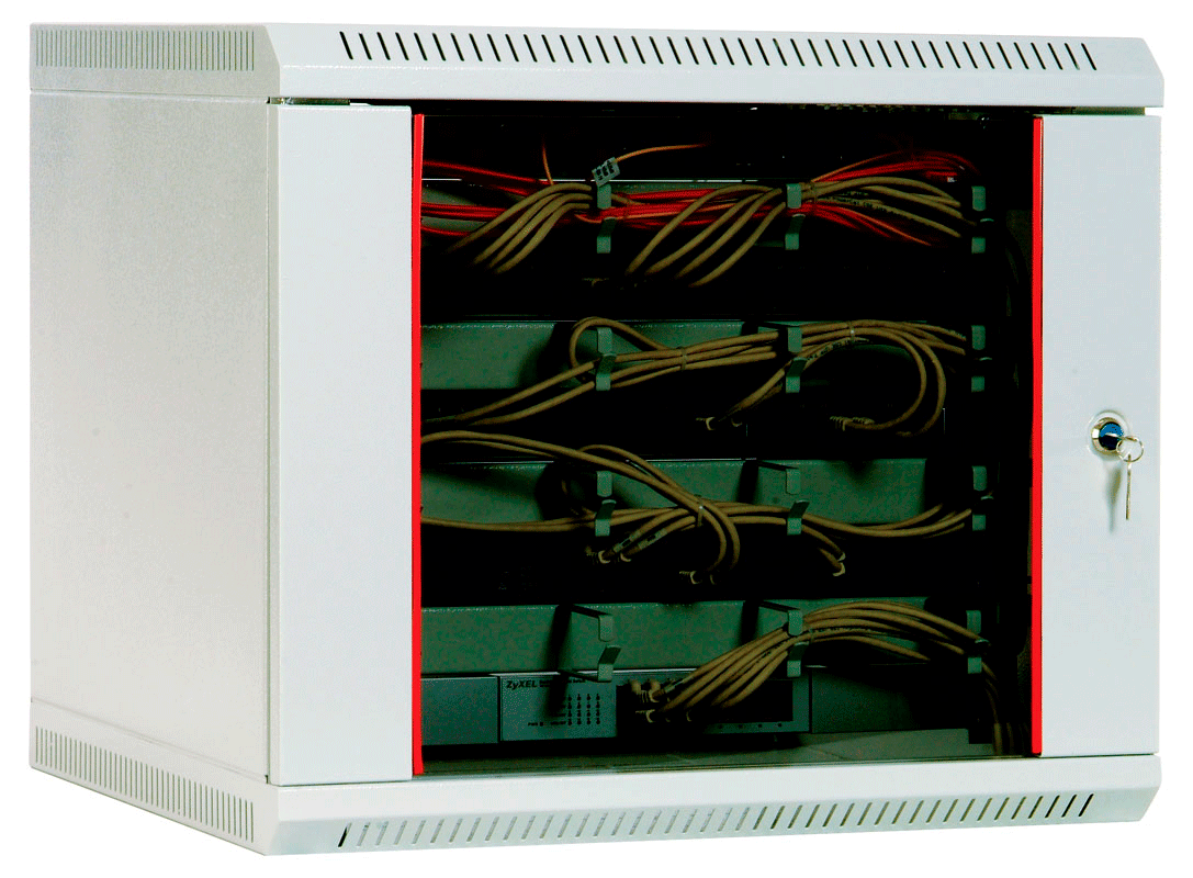 Шкаф телекоммуникационный настенный 9U (600х300) дверь стекло, [ШРН-9.300](ШРН 9.300) ЦМО