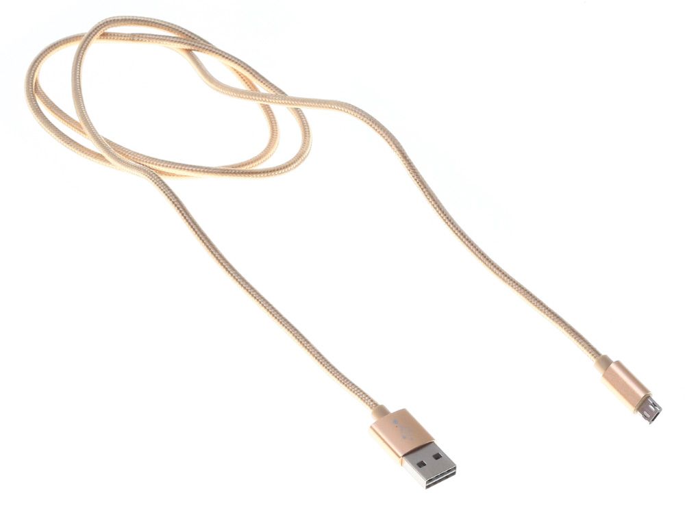 Кабель Buro Braided USB A(m)-micro USB B (m) золотистый 1м для универсальный (BHP RET MICUSB-BR)
