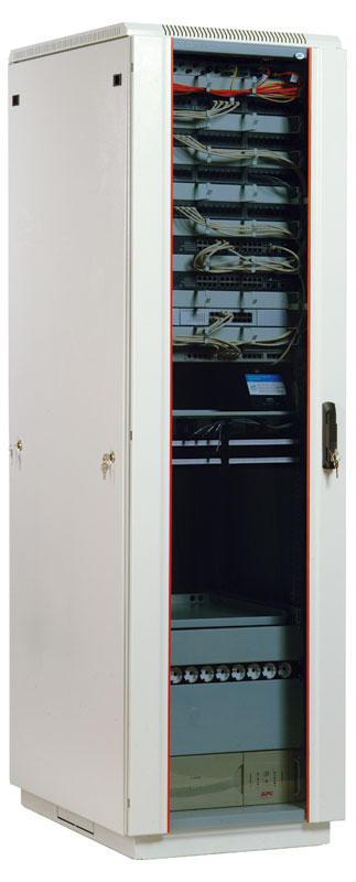 Шкаф телекоммуникационный напольный 22U (600x800) дверь стекло (2 места), [ ШТК-М-22.6.8-1 ЦМО