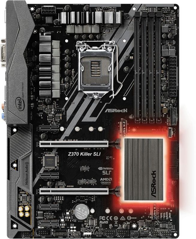 Материнская плата Asrock Z370 KILLER SLI Soc-1151v2 Intel Z370 4xDDR4 ATX AC`97 8ch(7.1) GbLAN RAID+DVI+HDMI